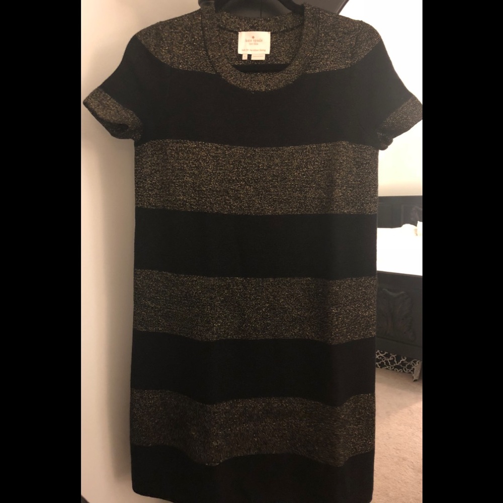 Kate Spade Black and Gold Shimmer Dress